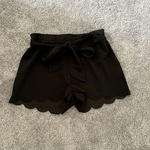 Black adjustable tie shorts